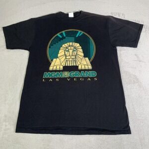 Vintage MGM Grand‎ Shirt Mens Large Black Las Vegas Casino Lion Graphic 1993 USA